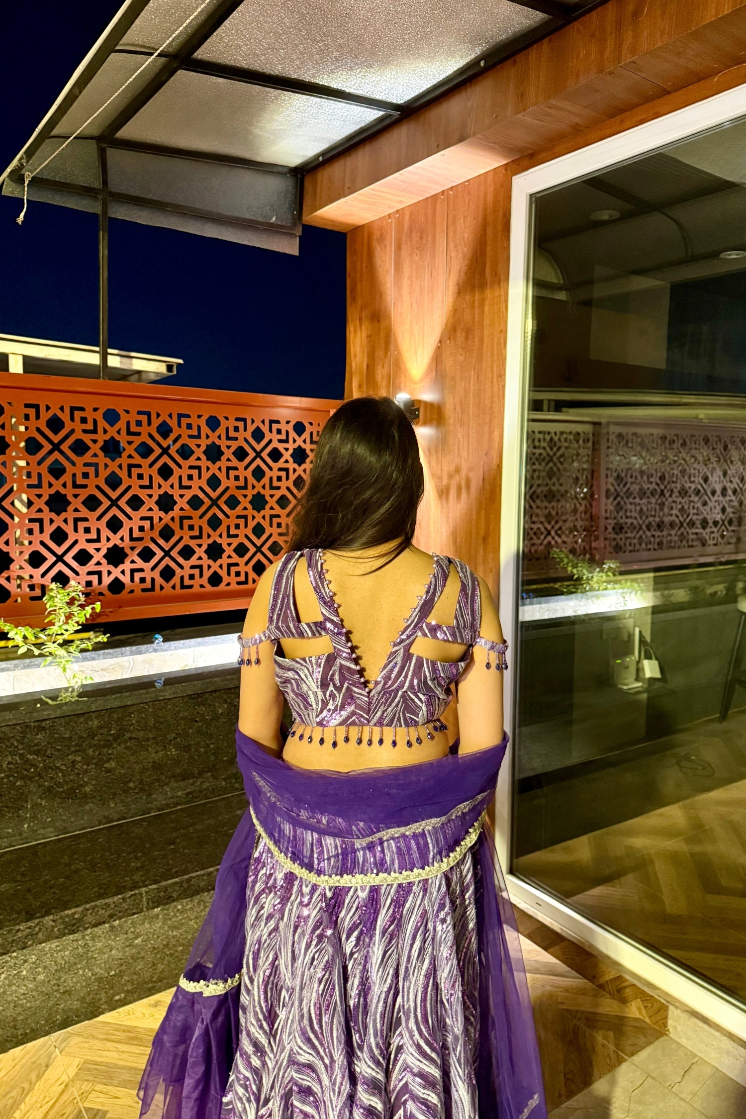 Amethyst sequin lehenga set