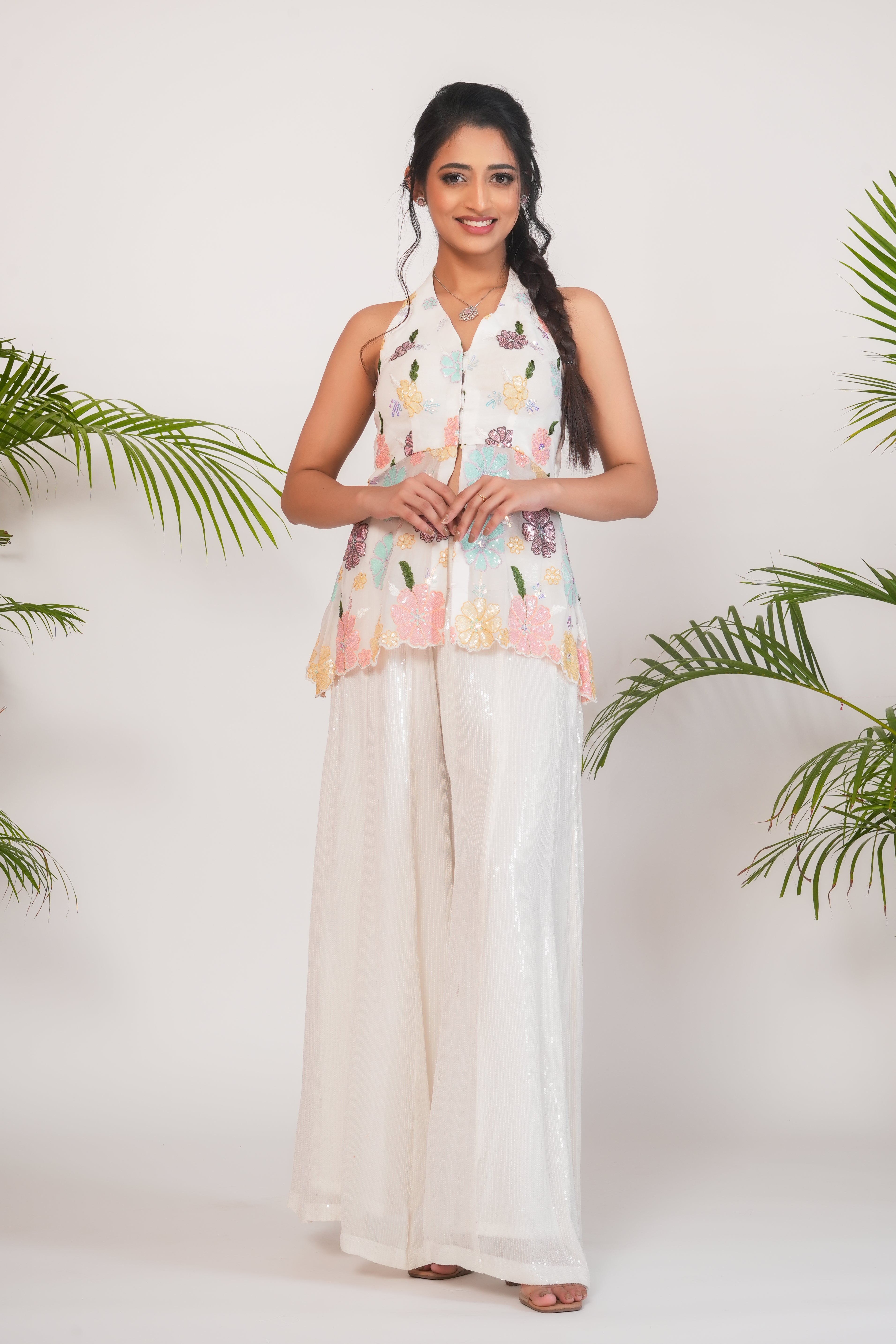 HALTER NECK SHARARA SET