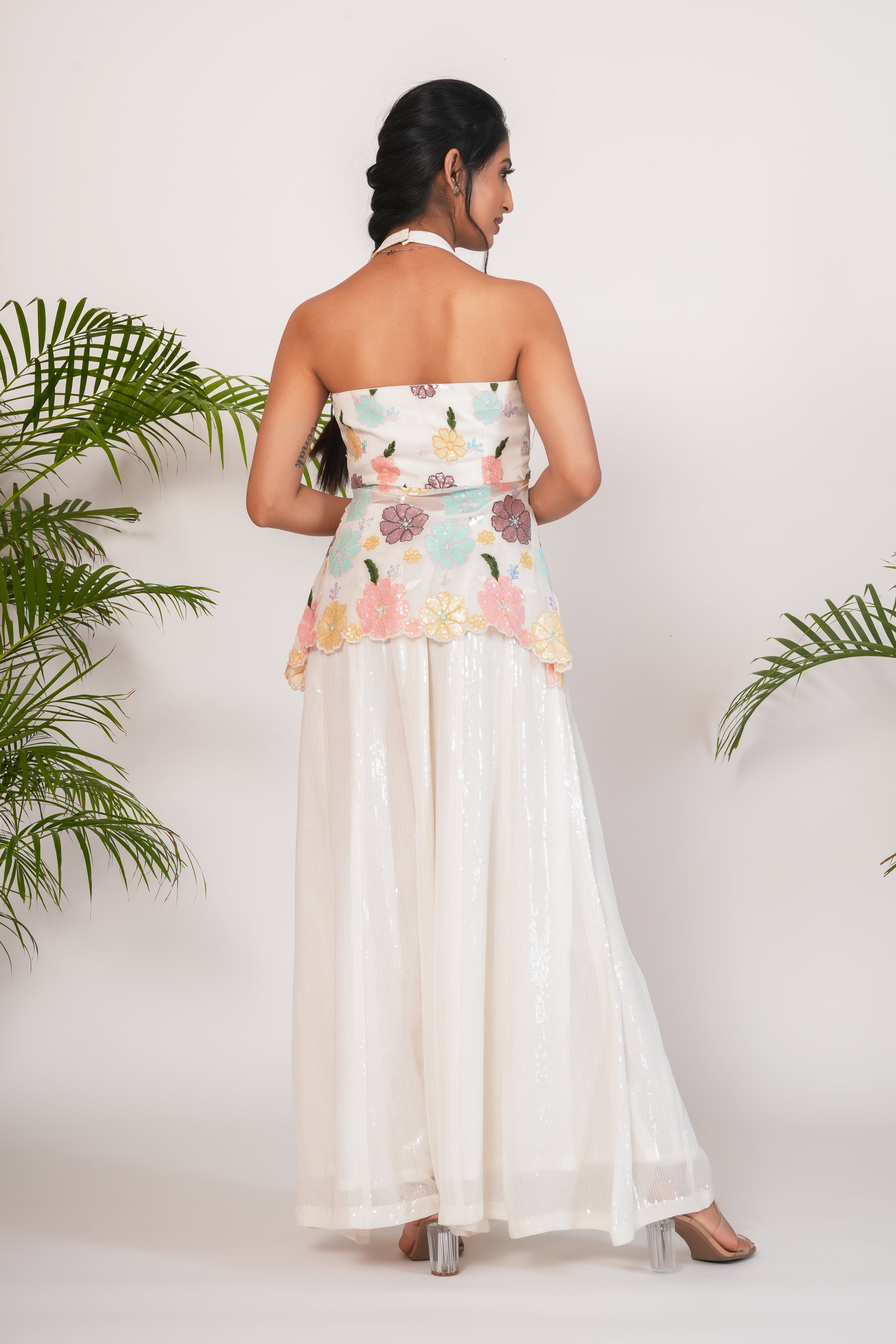 HALTER NECK SHARARA SET