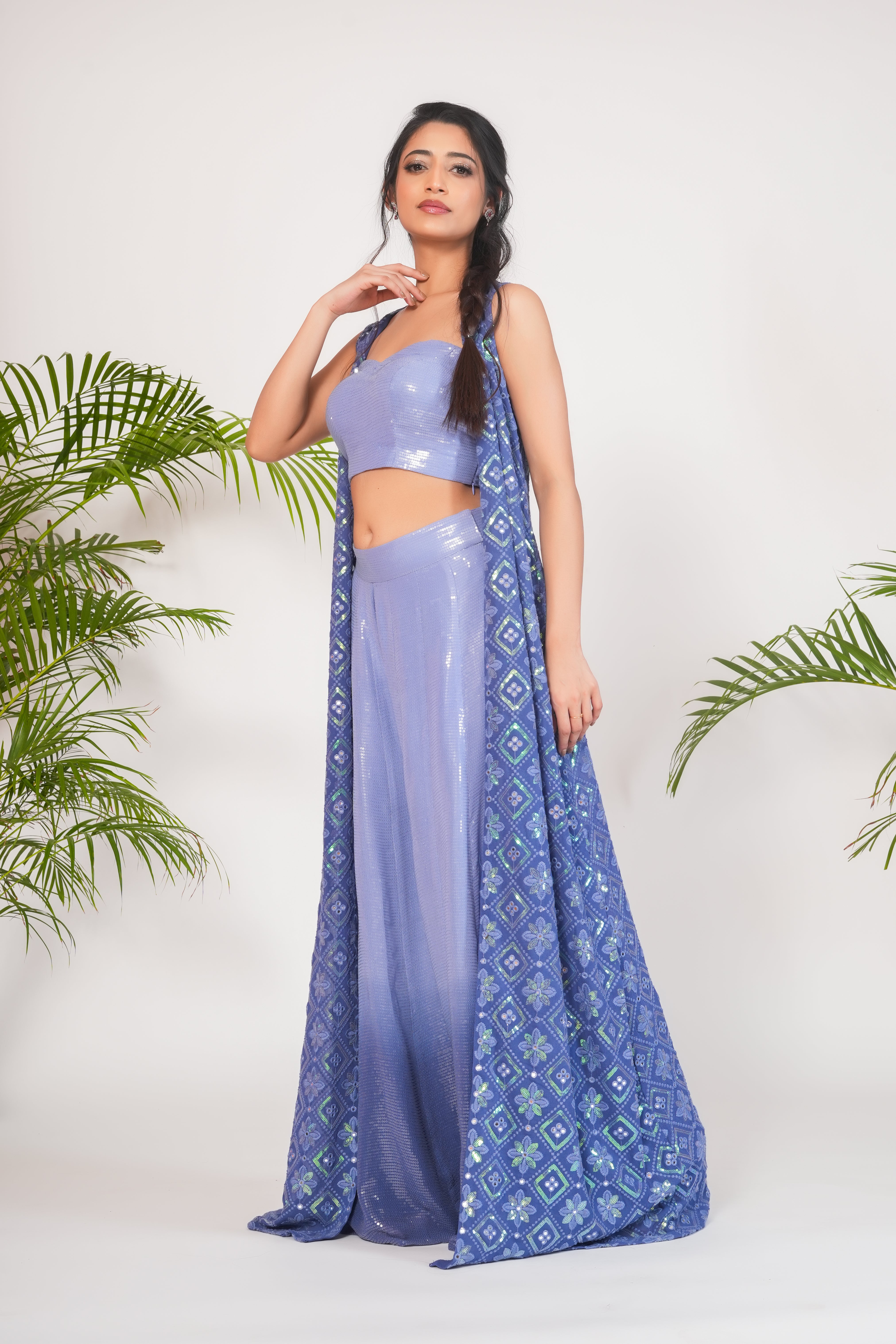THREE PIECE OMBRÉ SHARARA SET