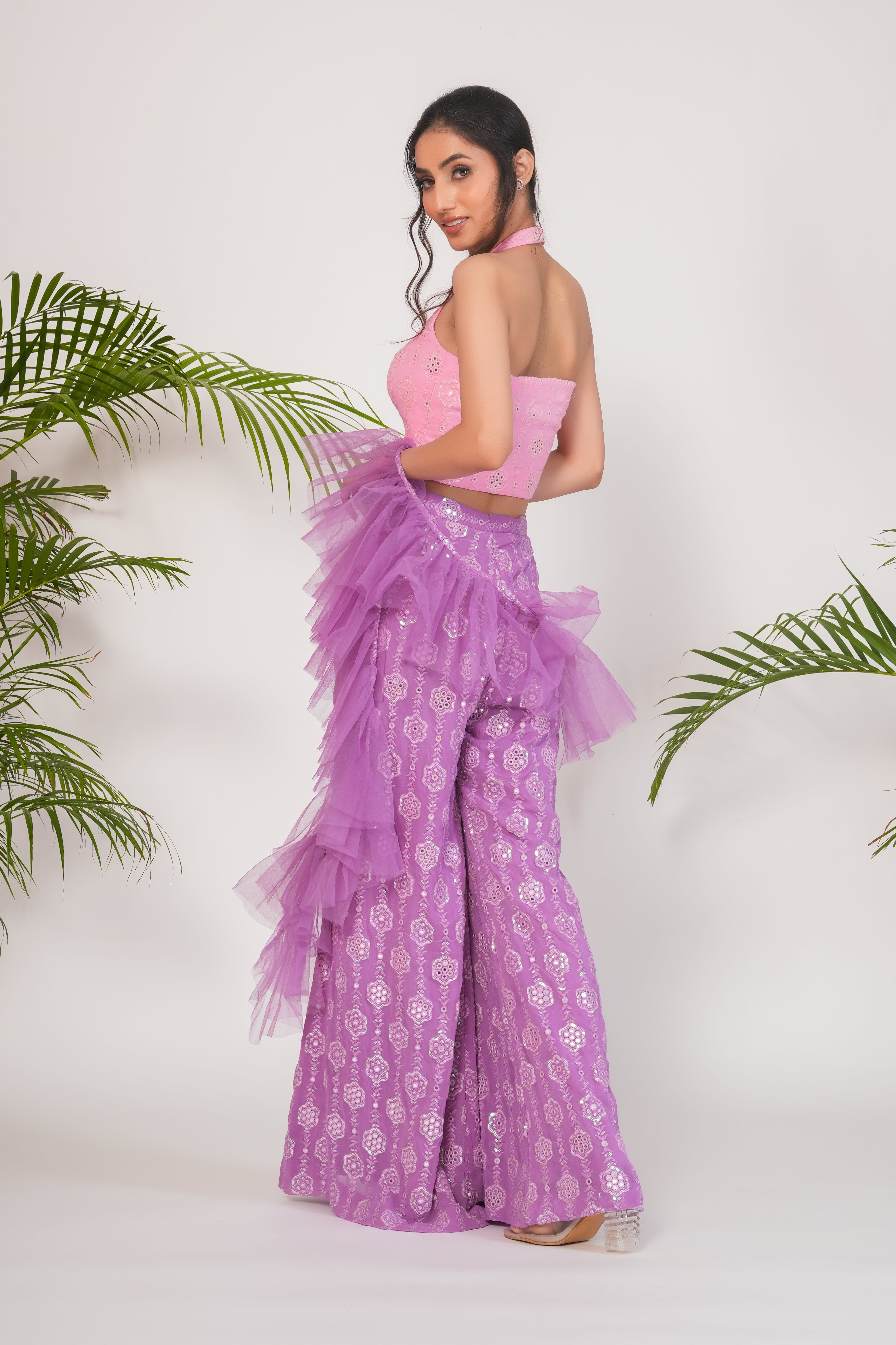 SHARARA SET WITH CIRCULAR FRILL DUPATTA