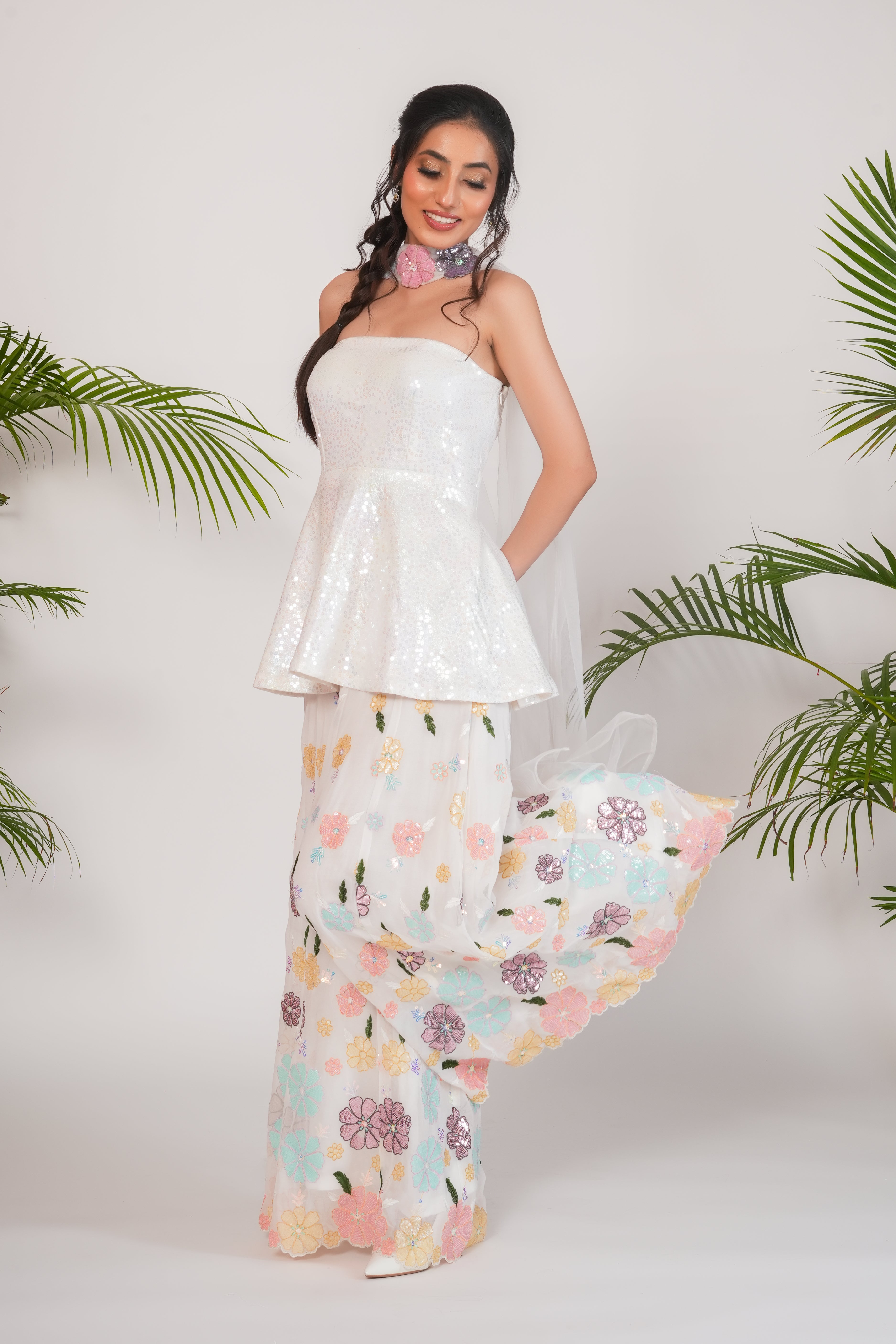 FLORAL SHARARA SET WITH DUPATTA