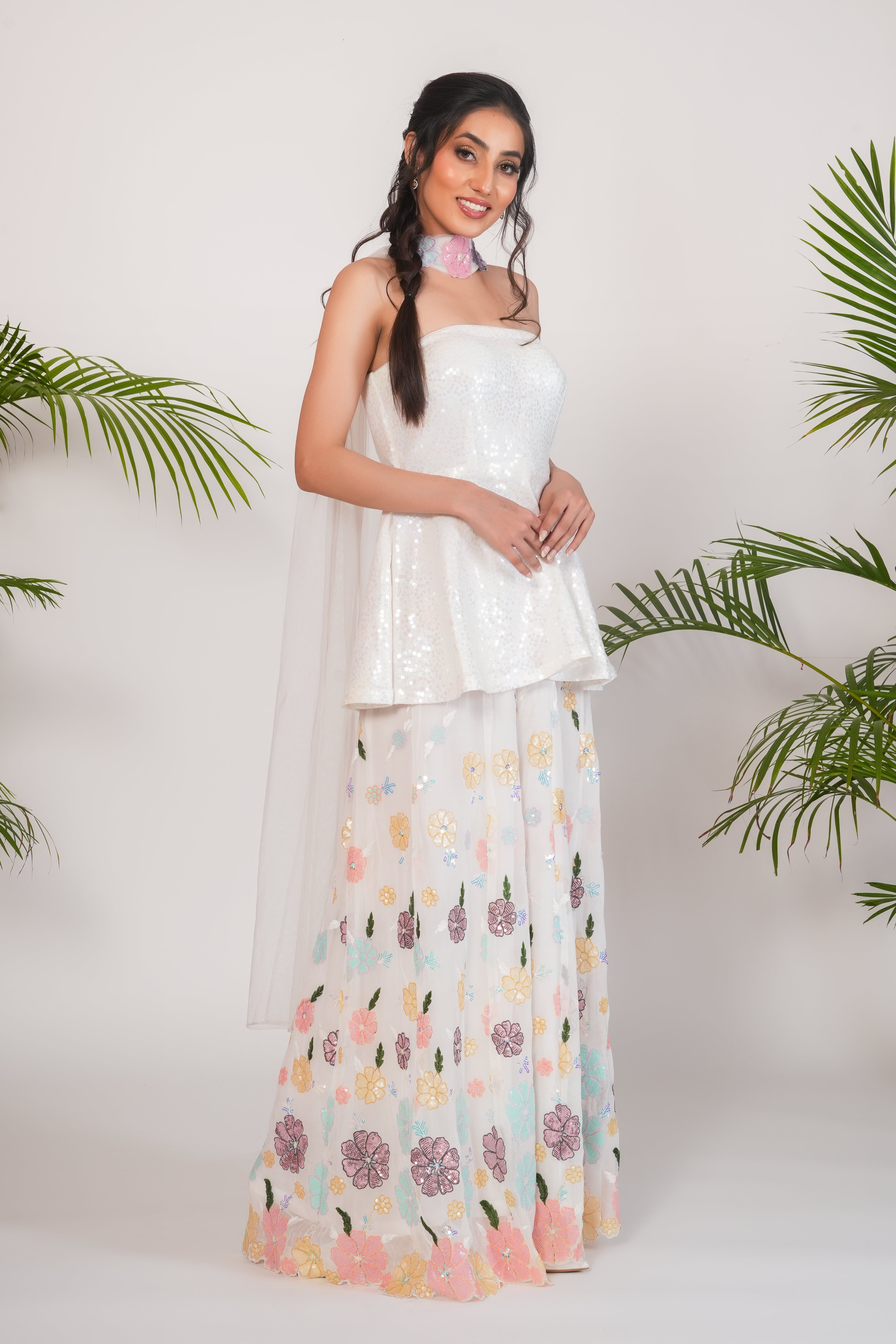FLORAL SHARARA SET WITH DUPATTA