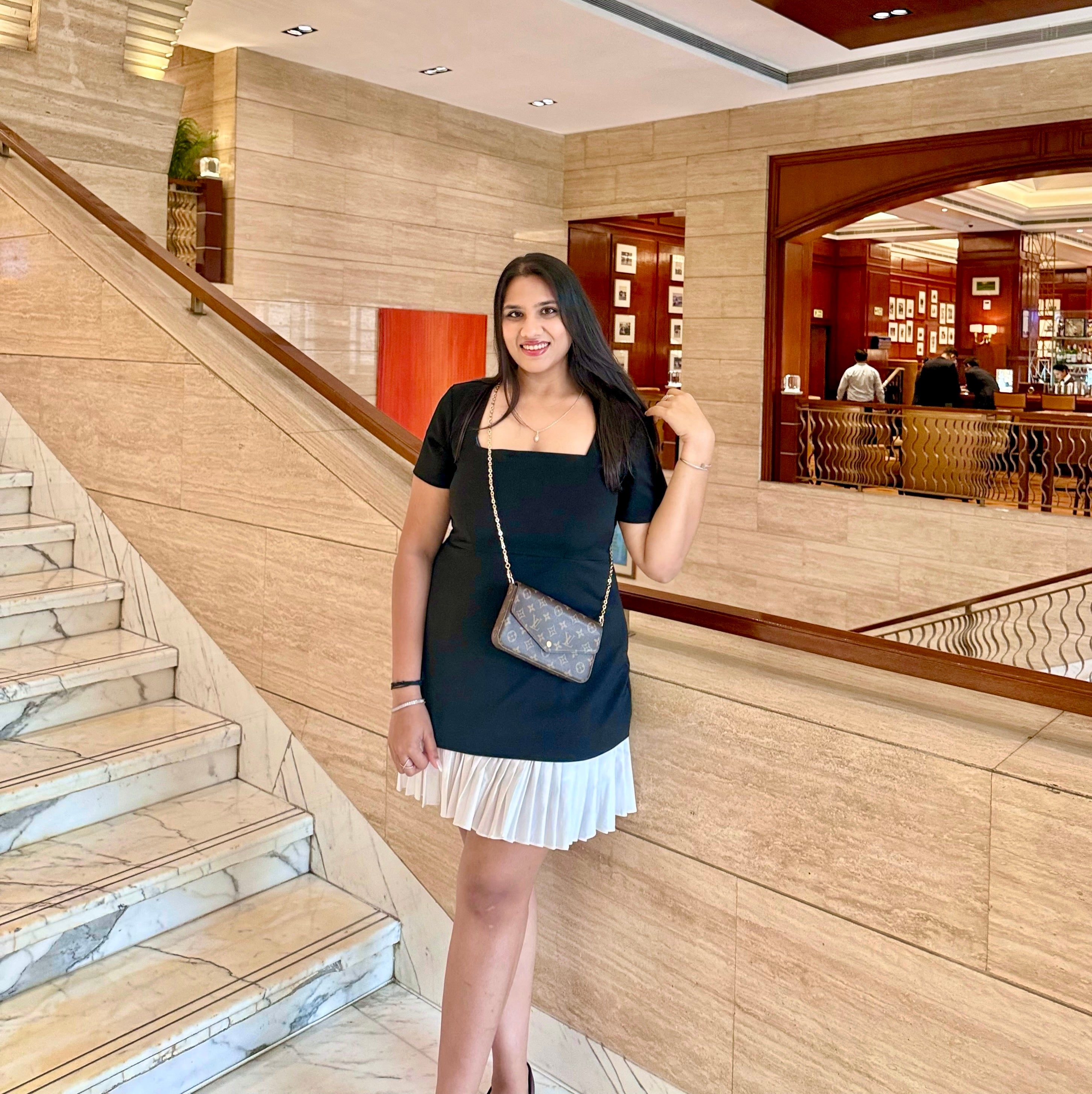 TUXEDO FRILL BLACK DRESS