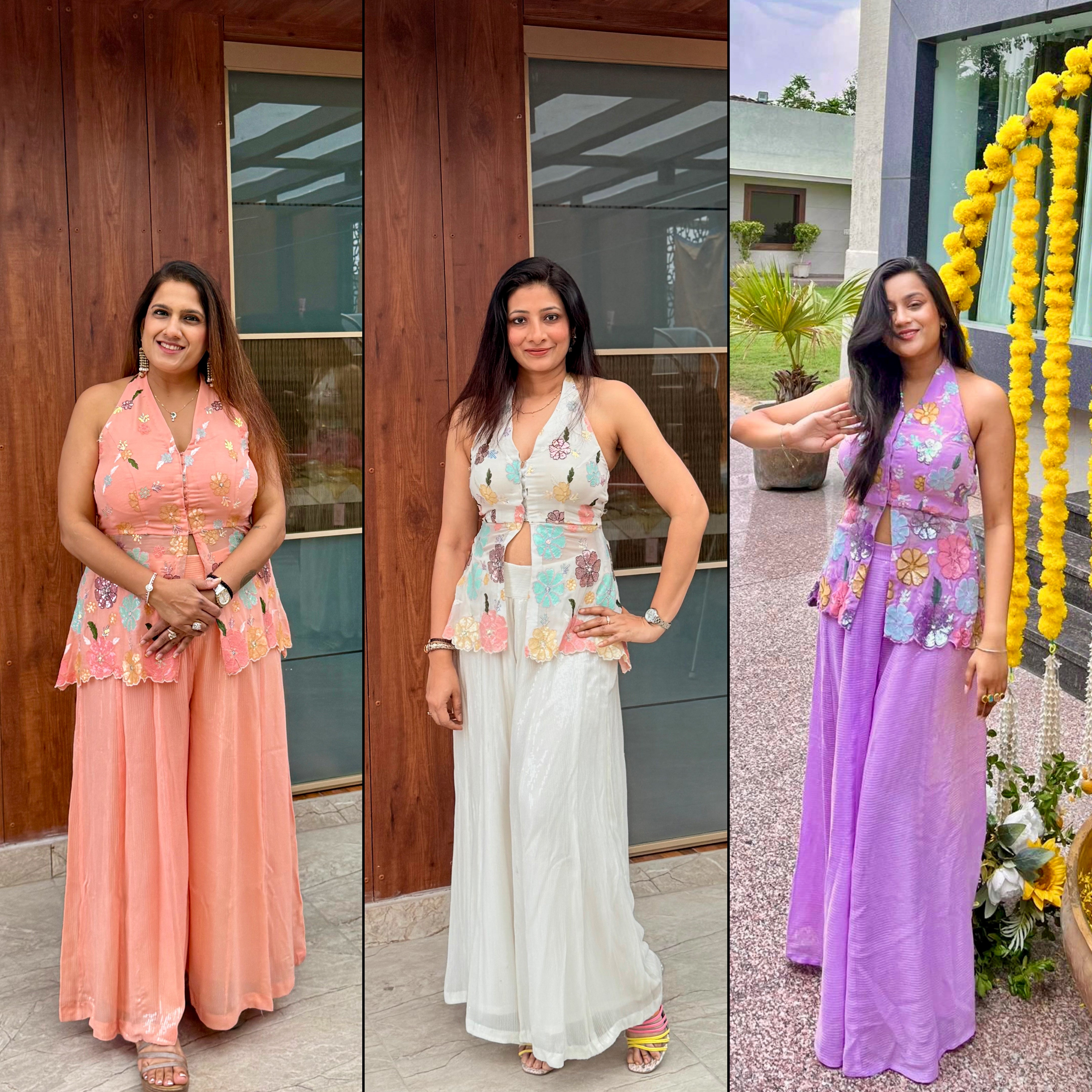 HALTER NECK SHARARA SET