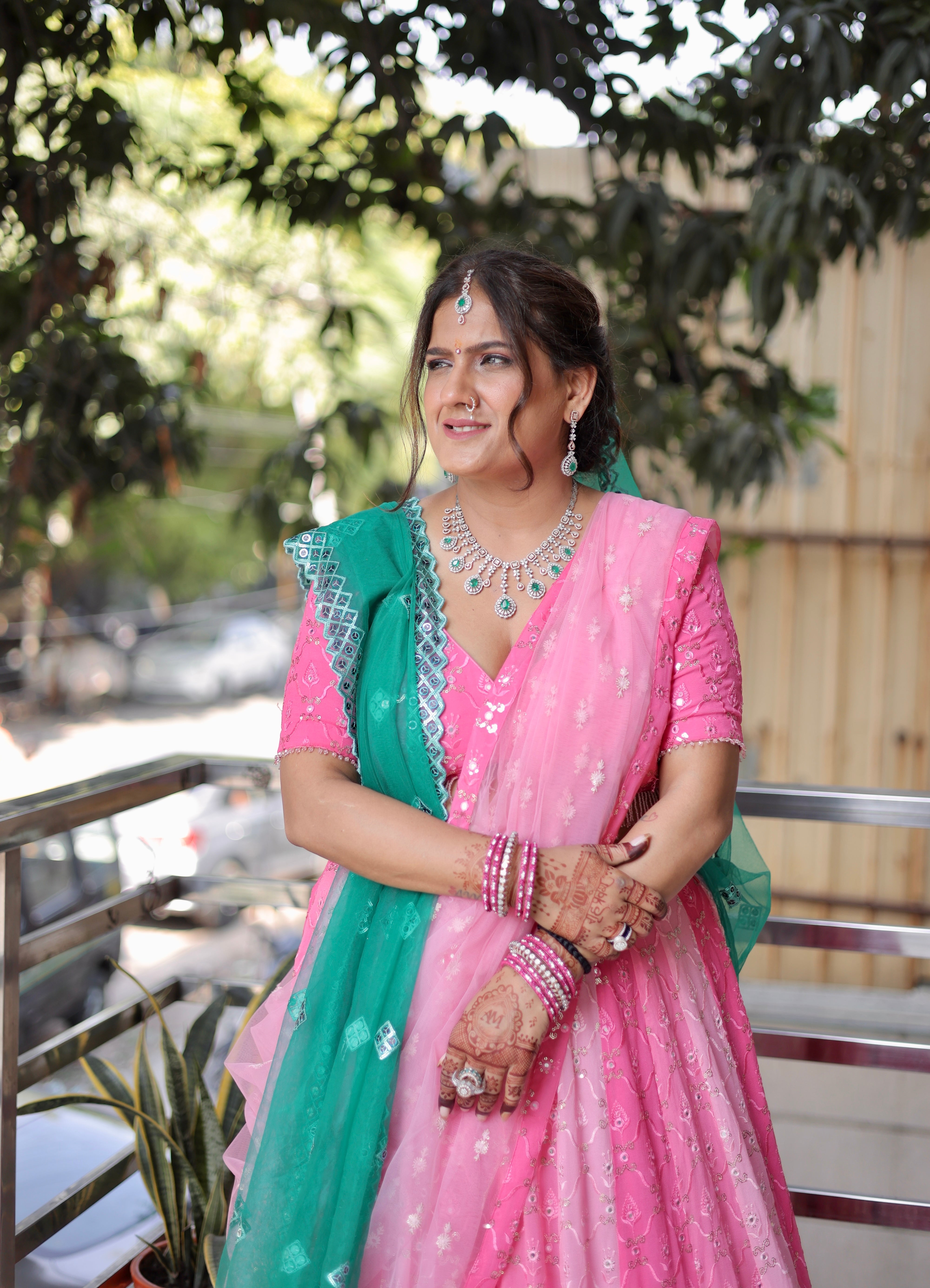 BLUSH PINK SEQUIN EMBROIDERED LEHENGA SET