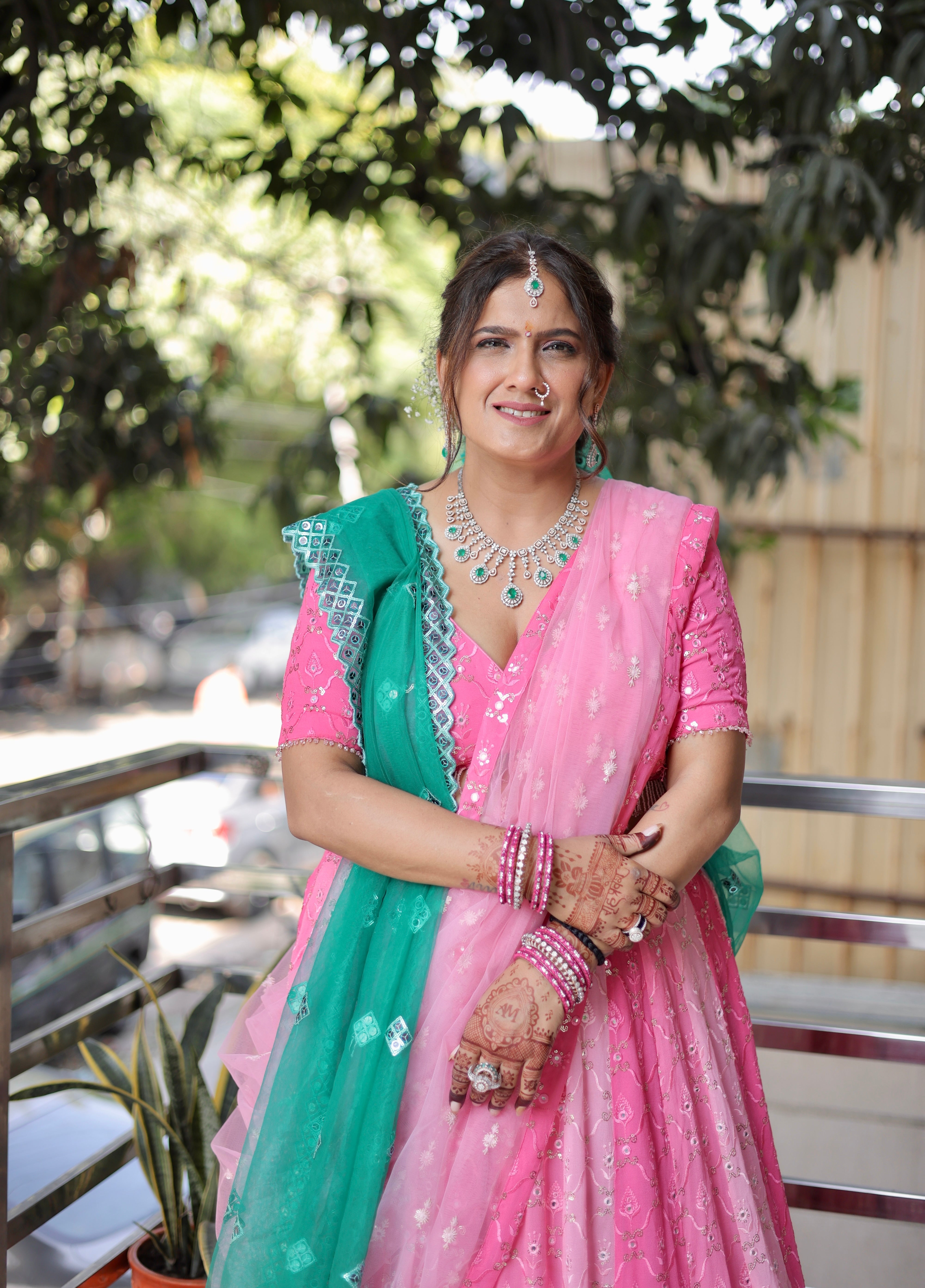 BLUSH PINK SEQUIN EMBROIDERED LEHENGA SET